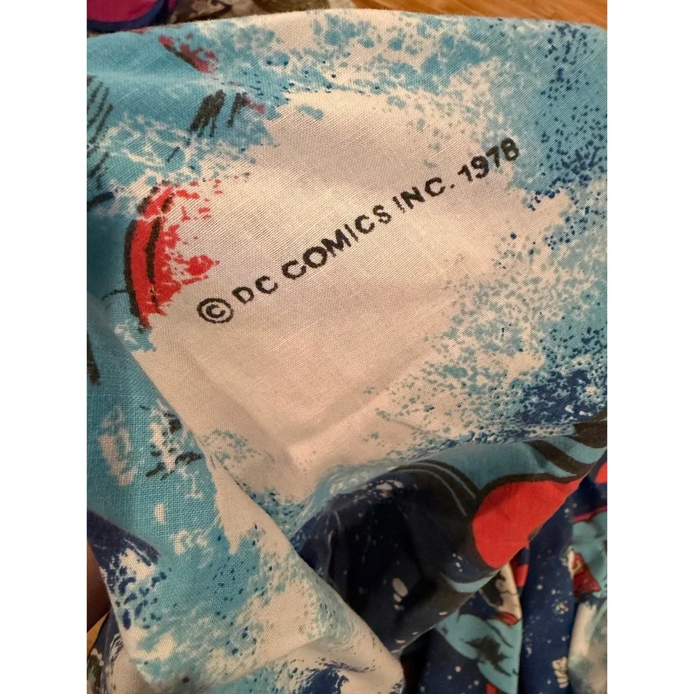 Vintage 1976 Superman Twin Fitted Sheet DC Comics USA Super Hero Bedding Rare